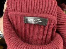 preowned, NINE BULL , large, burgundy turtleneck sweater, good condition