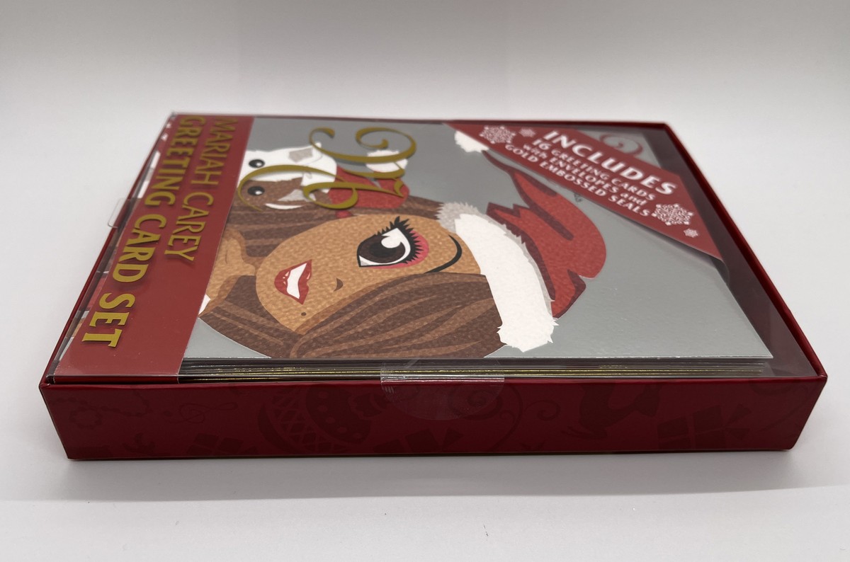 Mariah Carey Christmas Greeting Card Set 16 Cards Gold Signature