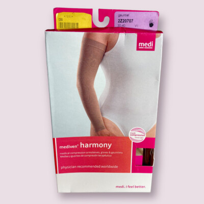 Lymphedema Medi Mediven Harmony GAUNTLET  30-40 Size VII  CARAMEL New IN BOX