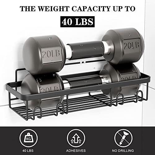 Posyla Shower Caddy 5 Packs Shower Organizers with 3 Shower Shelves 2 Soap Di...