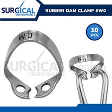 10 Pcs Endodontic Rubber Dam Clamps W0 Stainless Surgical Dental German Grade