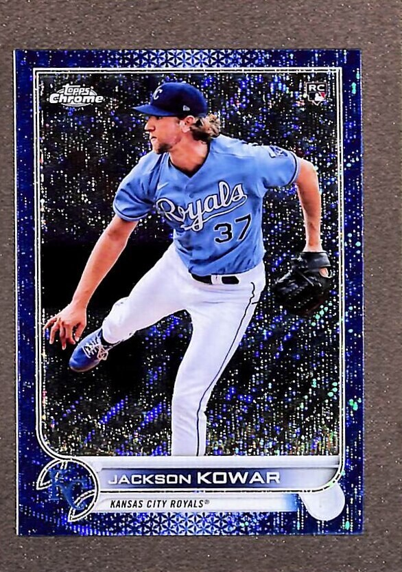 2022 Topps Chrome #188 Jackson Kowar Rookie Blue Wave Refractor /75