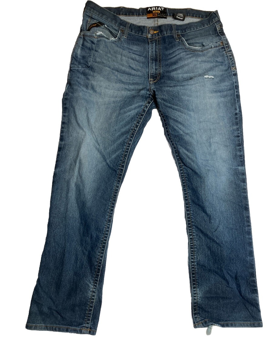 ARIAT Men's Rebar M4 Low Rise Jean - ToughMax Denim With Durastretch, Relaxed Fit, Boot Cut