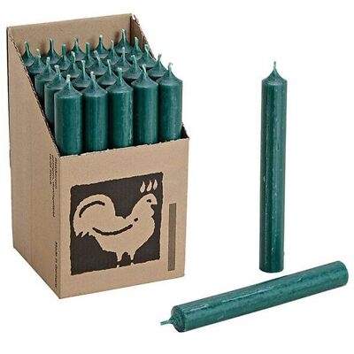 25 Stabkerzen Dunkelgrün