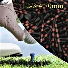 X 100 Black Orange NEW GOLF TEE NATURAL WOODED TEES 2 3/4" 70MM LONG LENGTH