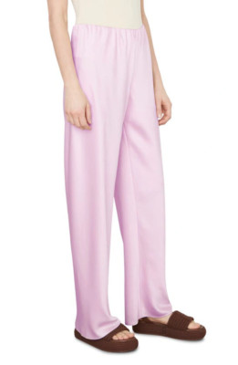 Vince Womens Pants L Petal Nectar Satin High Waist Bias Pull On Trouser $325