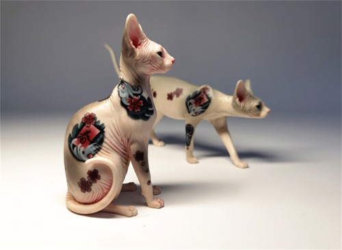 Tatuaggio JxK 1/6 canadese senza pelo Sphynx gatto animale domestico statuina giocattolo da collezione regalo - Foto 6 di 20