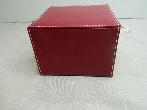 Travel Size Jewelry Box 2 Tier 4.5" X4.5" X 3.25"H Faux Leather Red with Mirror - Picture 4 of 14