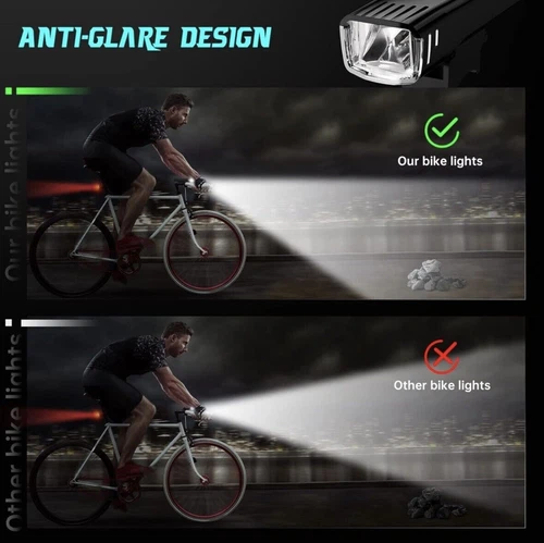 3000 Lumen Bike Light Set USB Rechargeable Bicycle Headlight & Taillight, 5 Mode - Picture 6 of 10