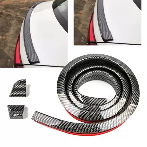 4.9ft 3D Carbon Fiber Universal Car Rear Wing Lip Spoiler Tail Trunk Roof Trim