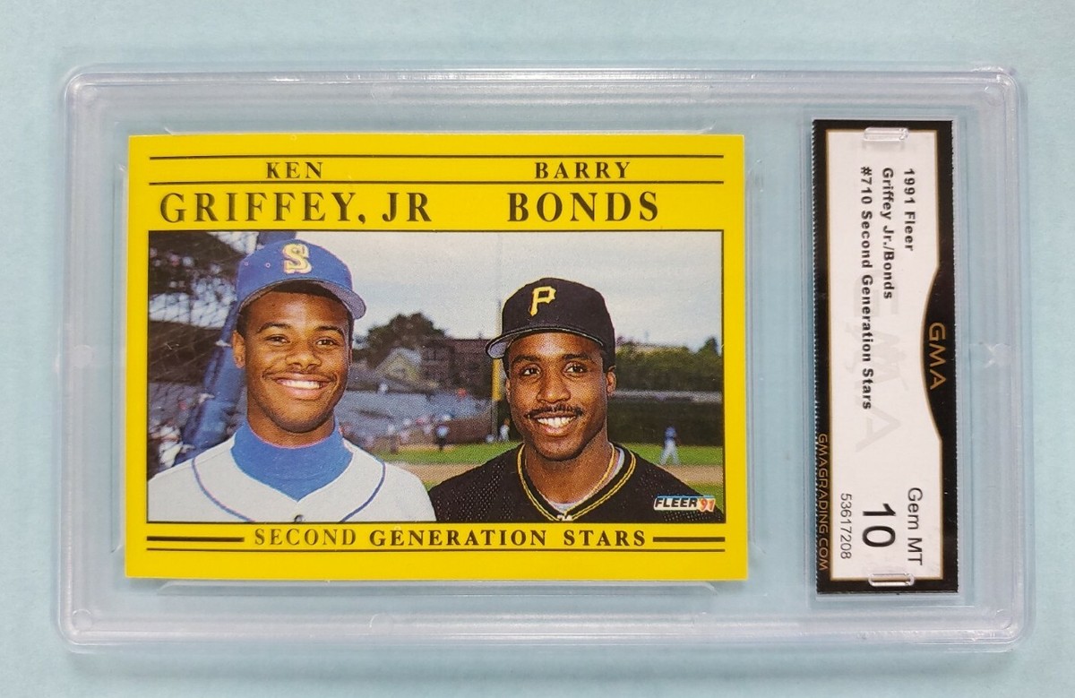 1991 Fleer Ken Griffey Jr Barry Bonds #710 Card GMA 10 | eBay
