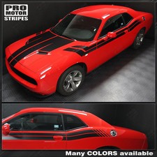 Decals For Dodge Challenger 2008-2023 Hood And Side Dual Stripes Choose Color