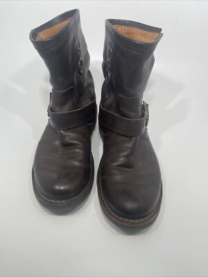 Fiorentini Baker Eternity Eli Boots Ankle Moto Brown Leather Italy  Zipper