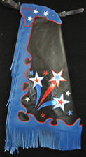 Custom Made Leather Chaps/Patriotic Rodeo Chaps/Made In USA