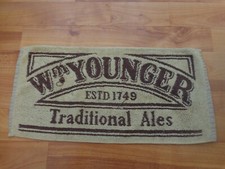 Seltene Vintage W.M. Younger Traditionelle Ales Pub Bar Bier Handtuch Breweriana