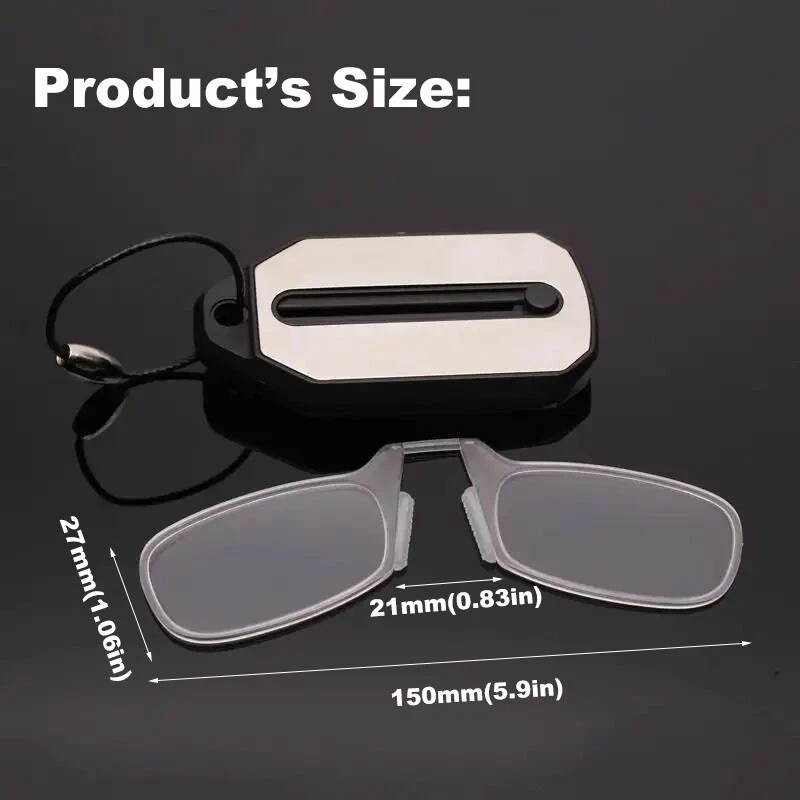 Ультратонкие очки для чтения зажим для носа оптика пресбиопическая +1,0 +1,5 +2,0 +2,5 +3,0 - Изображение 3 из 4