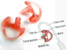 FBI Police Open Ear Earmold For Motorola Acoustic Tube Earpiece Headphone New