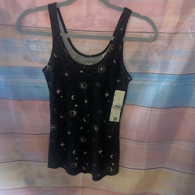 NoBo No Boundaries NB Scoop Tank Top Shirt Spaghetti XS (1) Celestial Star Moon