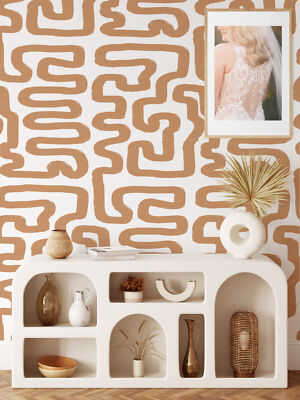 Ecological Abstract White Hazelnut Wallpaper Sheets Made in Italy