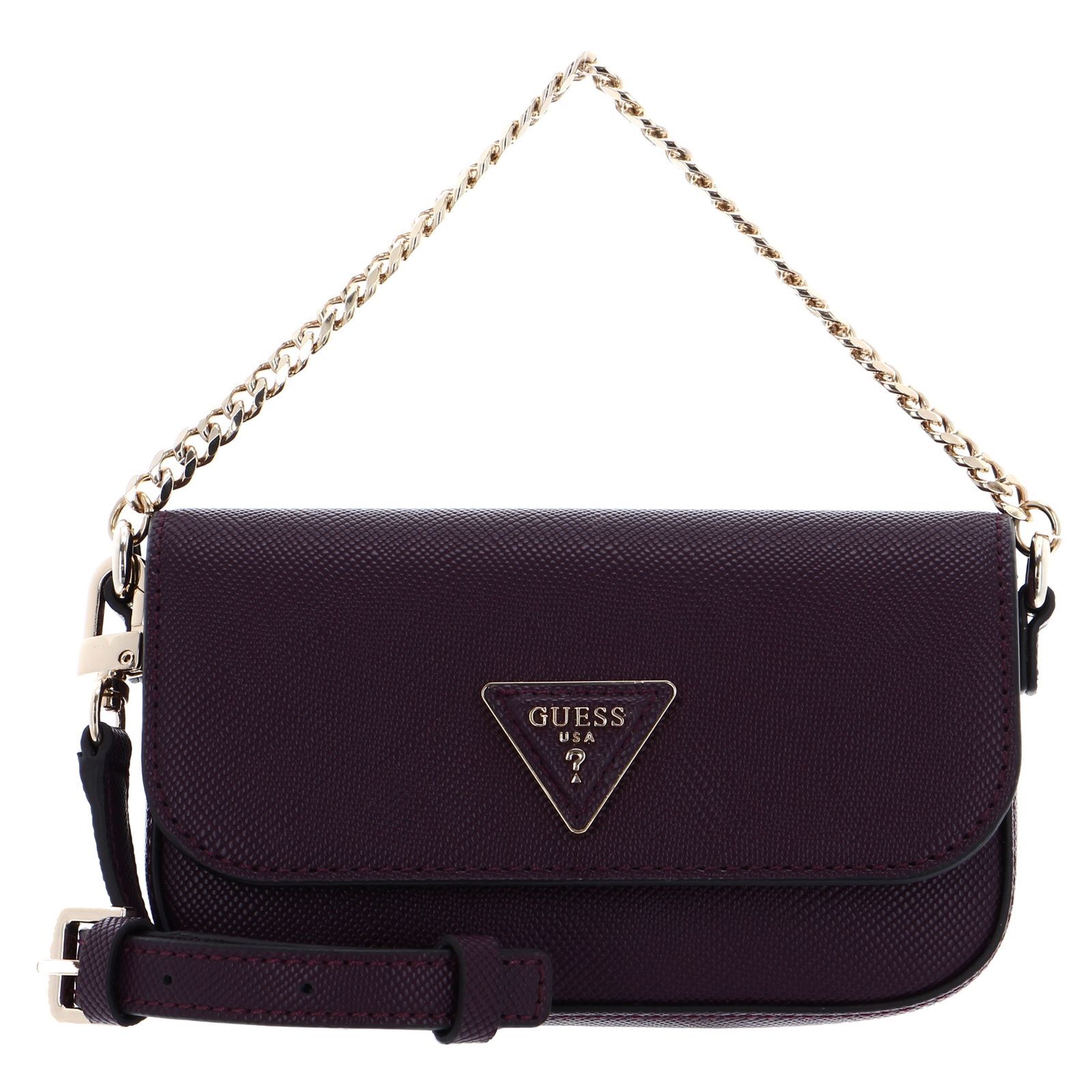 GUESS bolso bandolera Brynlee Micro Mini Flap Plum