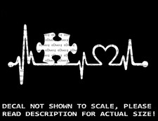 Puzzle Piece in a Heartbeat Pulse Autism Car Van Truck Decal USA Made
