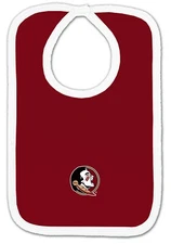 Florida State Seminoles Team Bib Newborn Baby 100% Cotton Zelcro Closure NEW