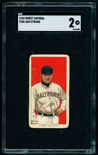 1909-11 T206 Sweet Cap - Sam Strang - Baltimore - SGC 2 - Looks Better