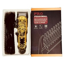 Rechargeable Hair Clipper Golden Stainless Steel Design Professional GroomingKit