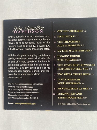 JOHN DEVIDSON Is a Funny Guy CD Rare SIGNED to Martha - Picture 2 of 3