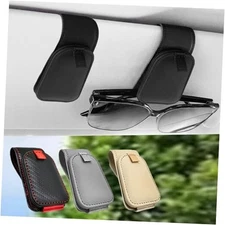 Sunglass Holder for Car, 2 Pack Car Sunglass Holder Visor Clip Magnetic Black