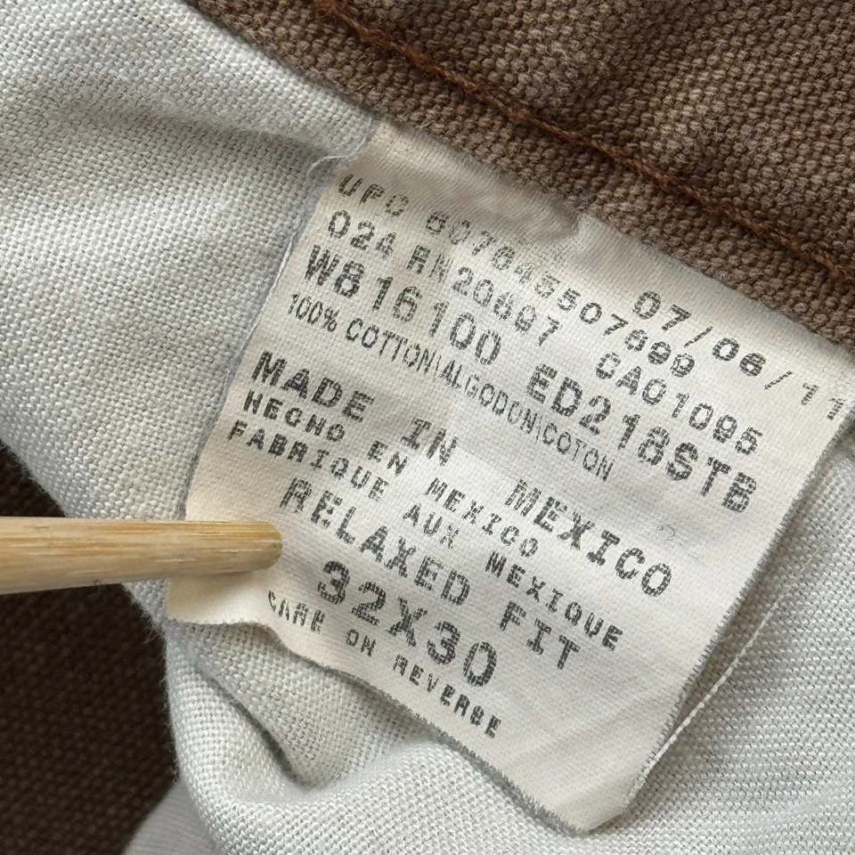 Pantalones Dickies De Colección Para Hombre 32X30 Marrón Carpintero Lona Trabajo Grunge Aire Libre Y2K Foto 4 de 4