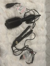 HSI Professional Hair Straightener E038 Ceramic Flat Iron 1” Black & Hair Dryer