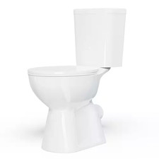 19 In. 2-Piece 1.0/1.6 GPF Rear-Outlet Dual Flush round High Toilet in White Se