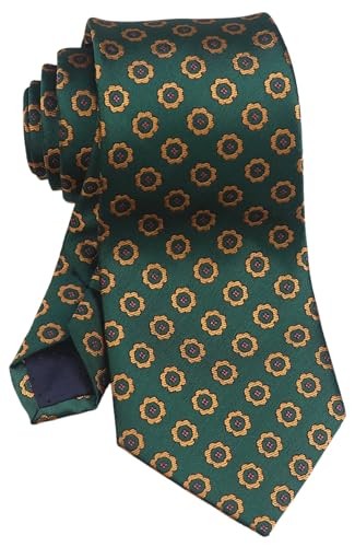 Men's Striped Tie Classic Formal Woven Wedding One Size Peacock Green