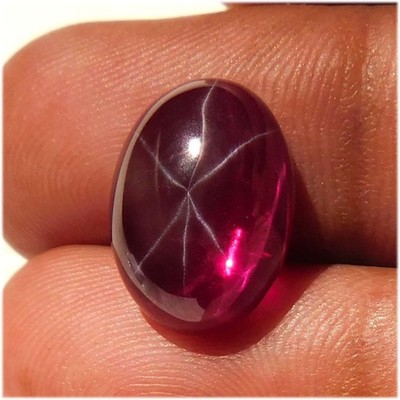 Natural Red Ruby Star 6 Rays Oval Cabochon Loose Gemstone 09.55Cts.
