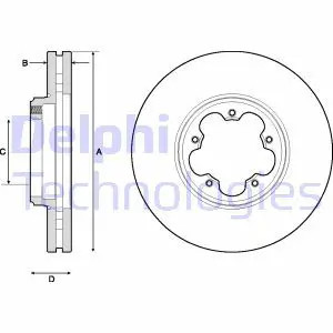 Delphi Bremsscheibe Voderachse Belüftet [Hersteller-Nr. BG9150] für Ford - Bild 2