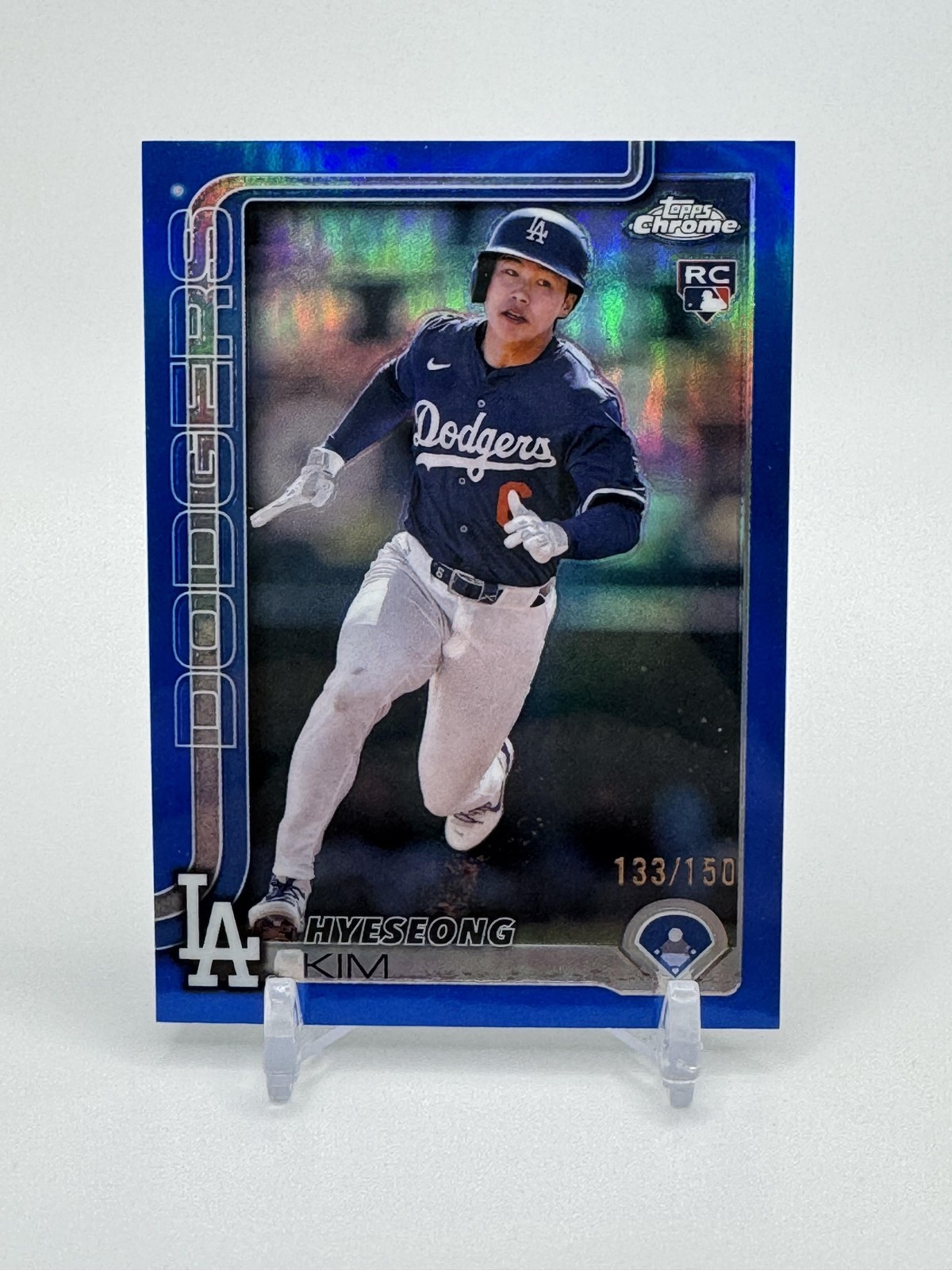 2025 Topps Chrome #152 Hyeseong Kim Blue Refractors #/150