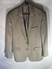 Ralph Ralph Lauren Men's Blazer 42R Silk Wool Tan Micro-Check 2-Button Dillard's