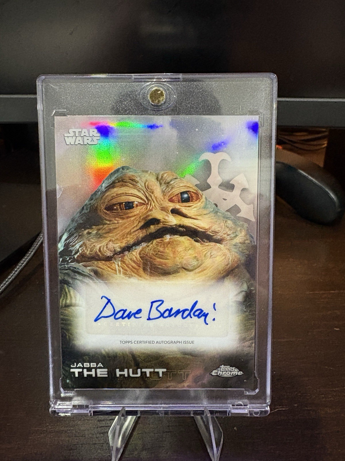 2025 Topps Chrome Star Wars David Barclay as Jabba The Hutt Refractor Auto view 1