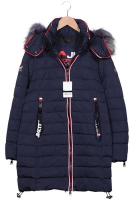 JACK1T Mantel Damen Jacke Parka Gr. L Daunen Marineblau #3wo4lnd