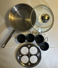 Induction Egg Poacher Pan Lid 4 Non-Stick Ven...