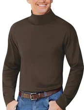 Men's Mock Neck T-Shirt Pullover Sweater Long Sleeve High Neck Turtleneck