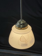 Original Glas Deckenleuchte aus den 50ern, Retro Design, Lampe