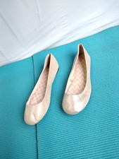 Women's Gold Glitter Ballet Ballerina Flats Shoes Slip On Lightweight Size 8