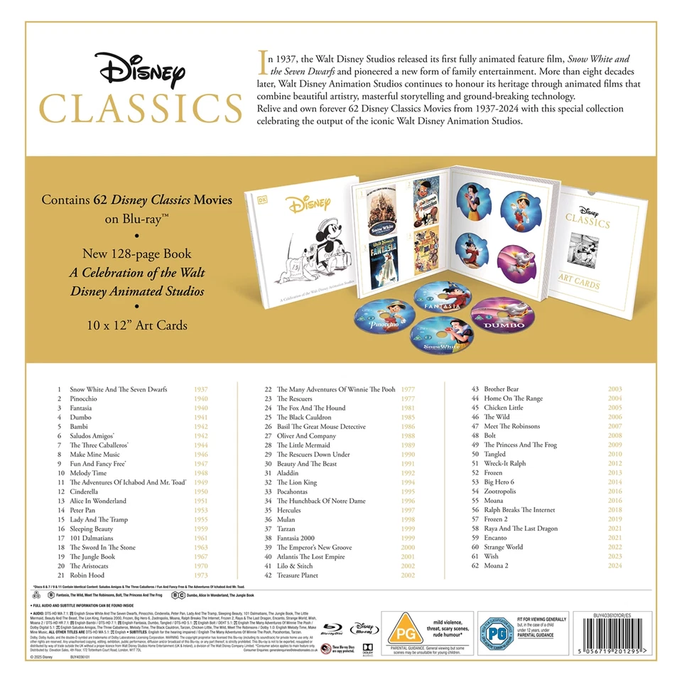Disney Classics: Complete 62-Movie Collection [PG] Blu-ray Box Set - Pre-sale - Image 4 of 4