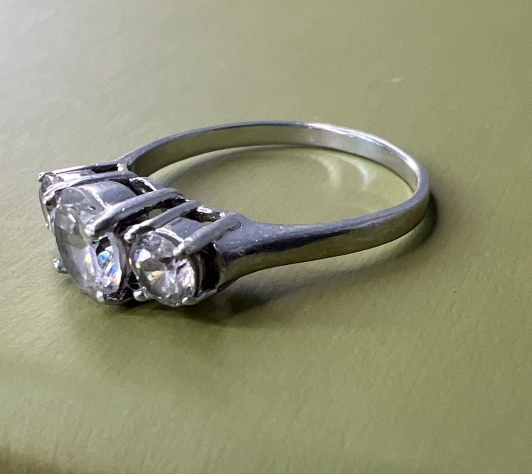 Vintage CA Solid 925 Sterling Silver CZ Sparkly 3… - image 2