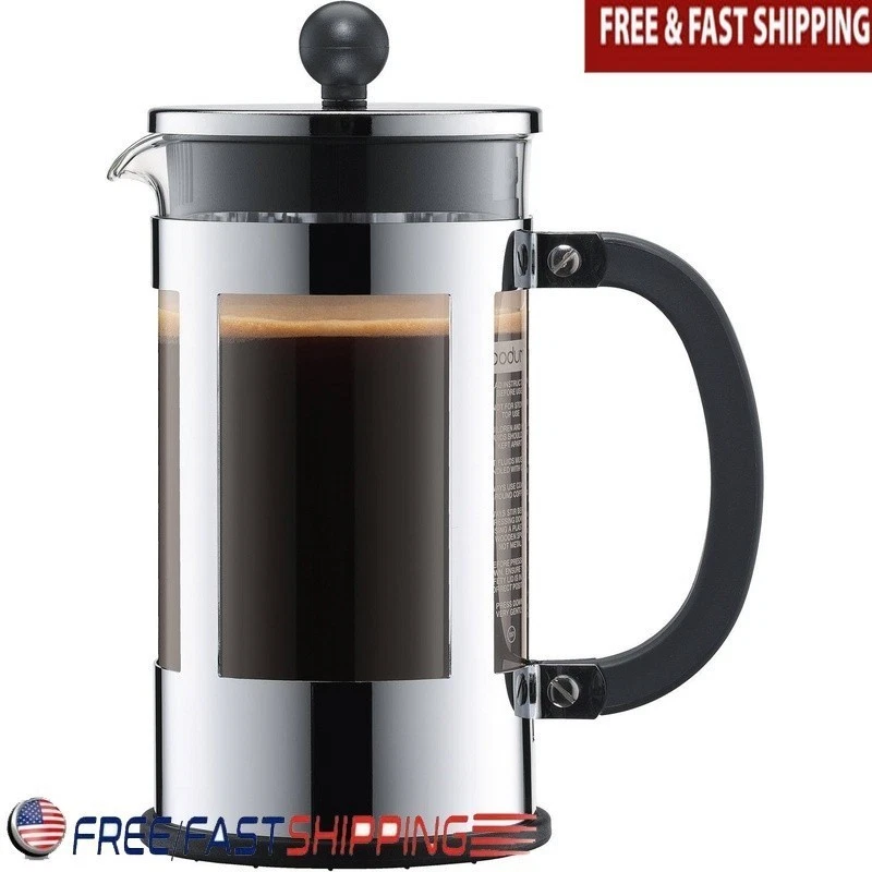 French Press Coffee Maker 34oz Stainless Steel Eco Friendly Durable Easy Clean