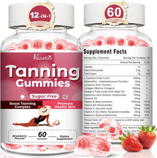 Tanning Gummies for Women, Supports Radiant Tan  Healthy Skin, Extra Strength w