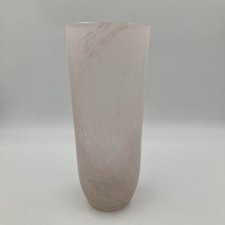 Vaso in vetro artistico crepitante rosa alto 34 cm vortice smerigliato arredamento stile vintage