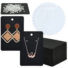 120 Set Earring Holder Cards Necklace Display Cards with 120 Pcs Self Sealing...